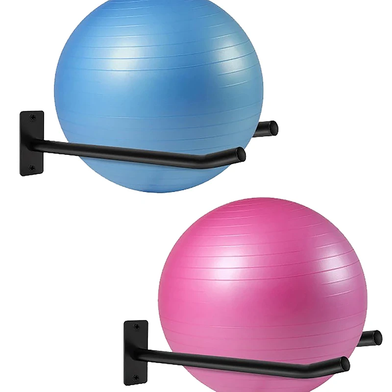 Workout Storage Holder Black Ball Rack Wall Mount For Yoga Ball