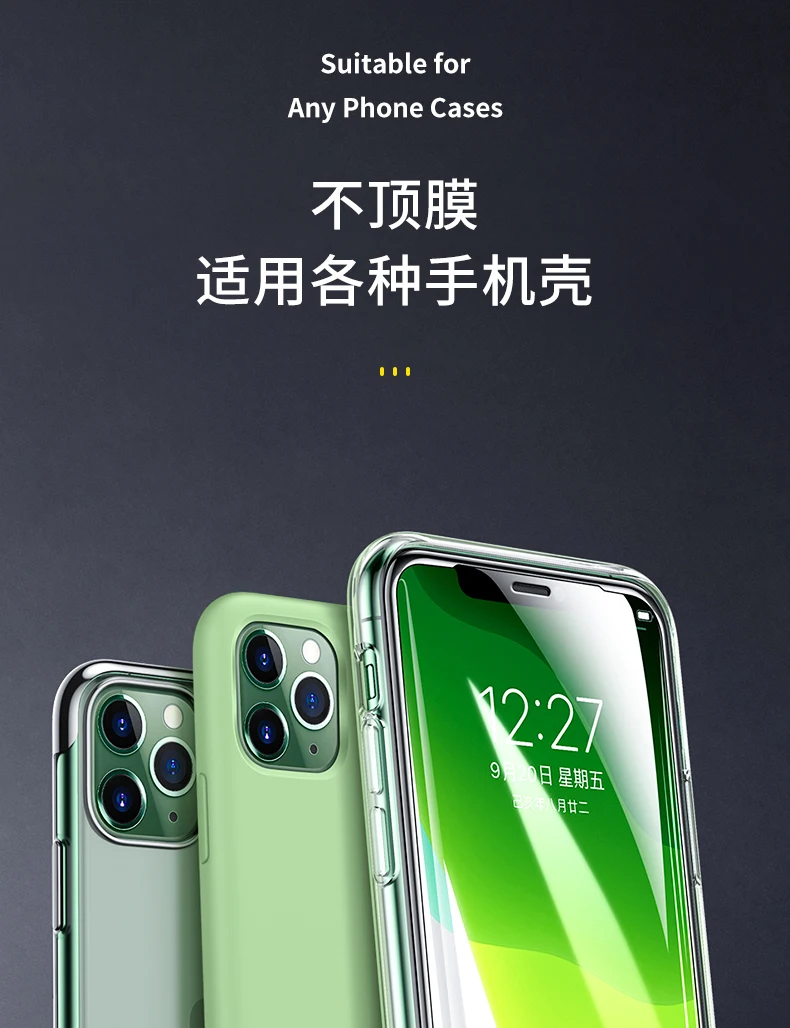 2 Stück 3D Airbag Edge Bumper Panzerglas für iPhone 18 17 17e 16e 16 15 14 Plus 13 12 Mini 11 Pro X XR XS MAX Displayschutzfolie – Detail 19