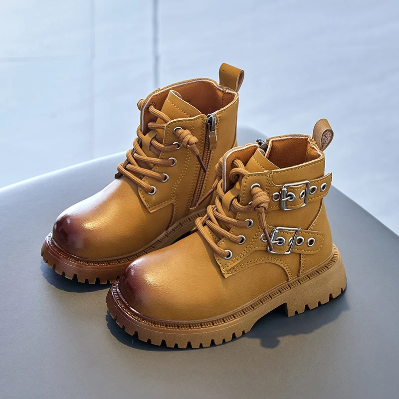 

Girls Casual Boots Autumn Winter Children Ankle Boots Princess Shoes Non-slip Windproof Waterproof Outdoor Rivet Shoes for Kids