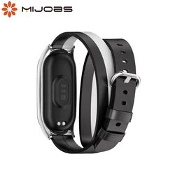 Mi Band 8 Leather Strap Double-Loop Bracelet for Xiaomi Mi Band 7 Correa Smart Watch Wristbands Miband 6 5 4 3 Replacement Strap