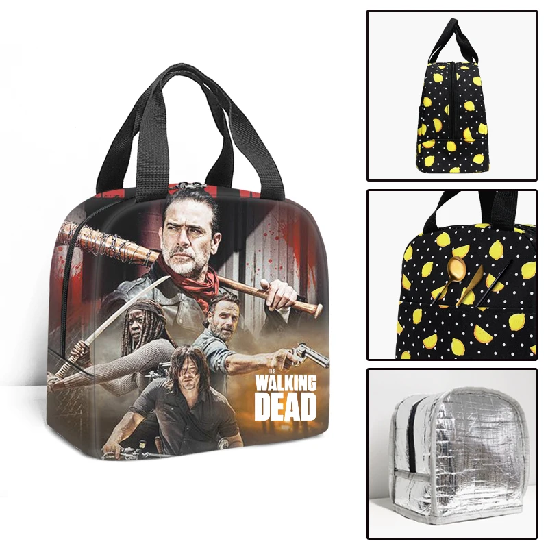 Cartoon Popular The Walking Dead Student Work Lunchbox Thermal insulation Food Lunch Bag 3D Printed Portable Handbags Ice Bags