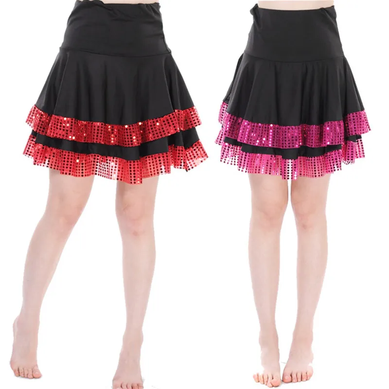 

Sequins Skirt Latin Dance Dress Sexy Ginastica Top Dance Latina para mulher Dress Girls Latin Ballroom Rumba Dancewear Dress
