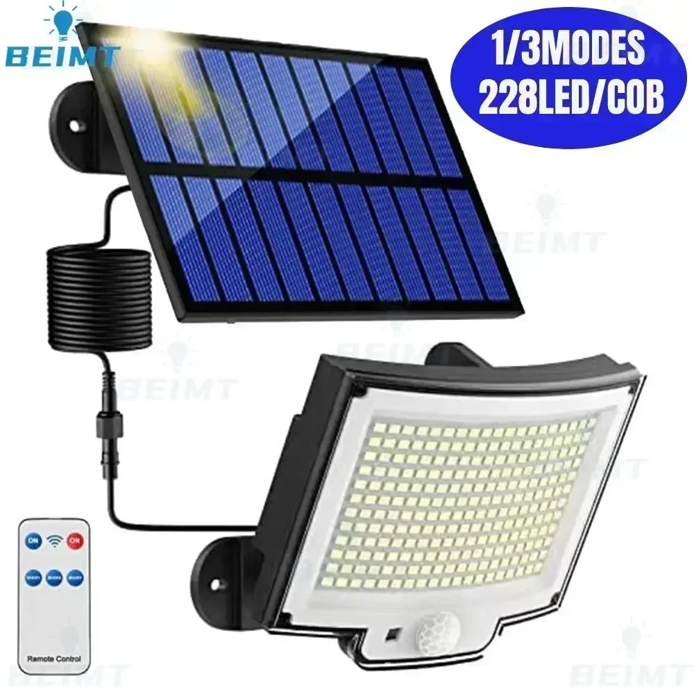 106/318LED Super Bright Outdoor Solar Lamp Waterproof 3 Modes Motion Sensor Human Induction Solar Garden Light Yard Garage Light 106 led solar sensor light garden wall lamp outdoor super bright motion sensor 5m wire length ip65 waterproof 1 4 working modes