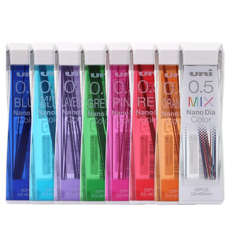 일본 유니 나노 다이아 컬러 202NDC 컬러 샤프펜슬 리필심 0.5mm 필기구 문구 믹스 코어 페인팅 아트
