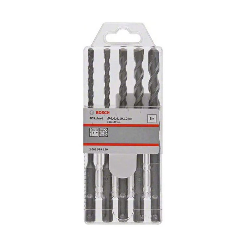 BOSCH SDS plus Multi Functional Drill Bits 5PCS For Concrete/Masonry Round Shank 4 Pits Power Tool Accessories