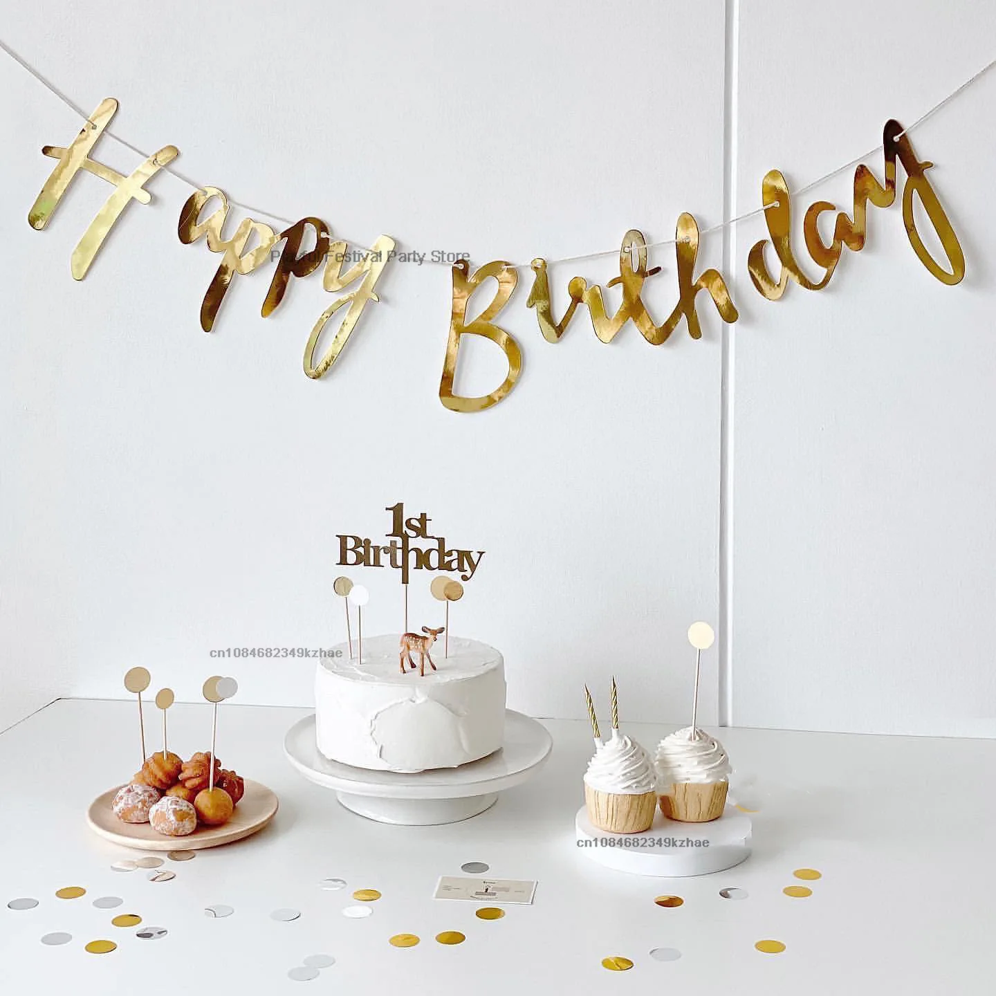 5m Glitter Happy Birthday Banner Kids Adults Birthday Party Decorations Supplies Sign Baby Shower Decoration