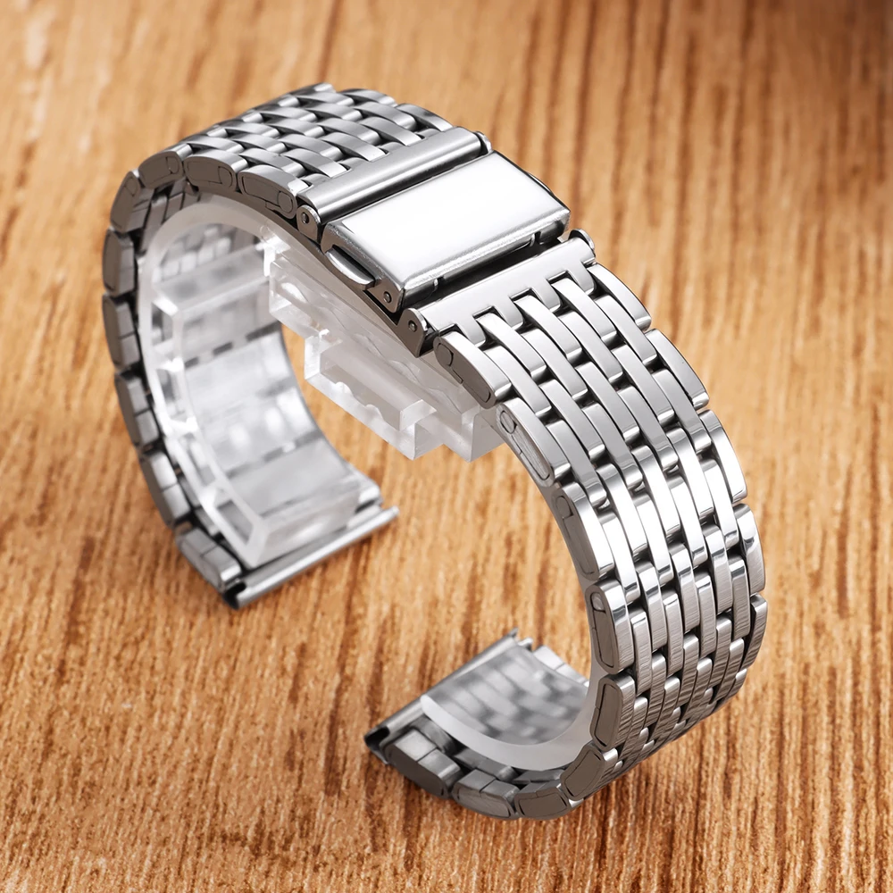 Premium Stainless Steel Watch Band with Folding Buckle