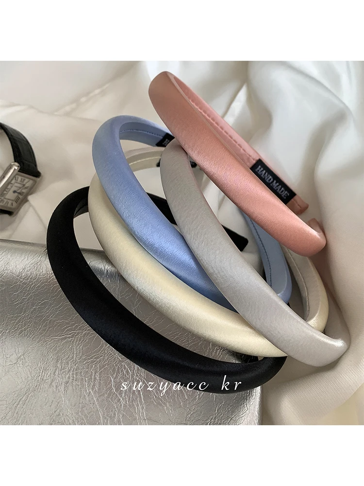 

Fashion Hairband Satin Silk Hair Bands for Girls Hair Hoops 1.6cm Width Hair Accessories French Style