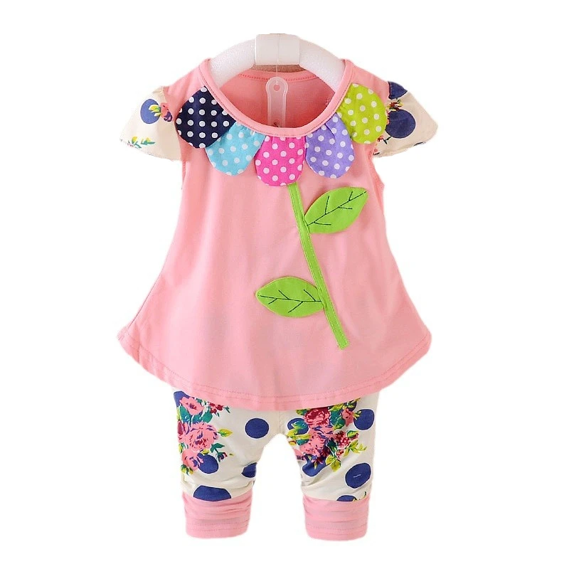 

New Summer Baby Clothes Suit Children Girls Fashion Cute T-Shirt Shorts 2Pcs/Sets Toddler Casual Costume Infant Kids Tracksuits
