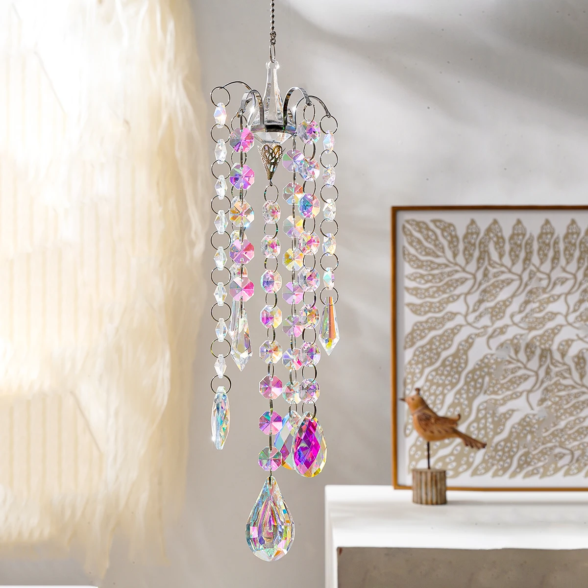 1PC, creative room window room balcony Sunlight Catcher Iriered Crystal Wind chime Pendant Crystal decoration