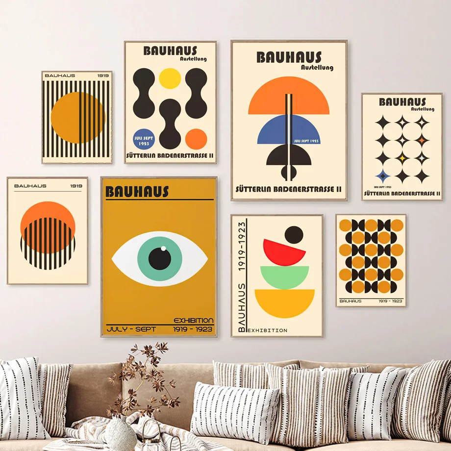 

Minimalist Bauhaus Abstract Geometry Gallery Wall Art Prints Posters Nordic Pictures Bedroom Living Room Decor Canvas Painting