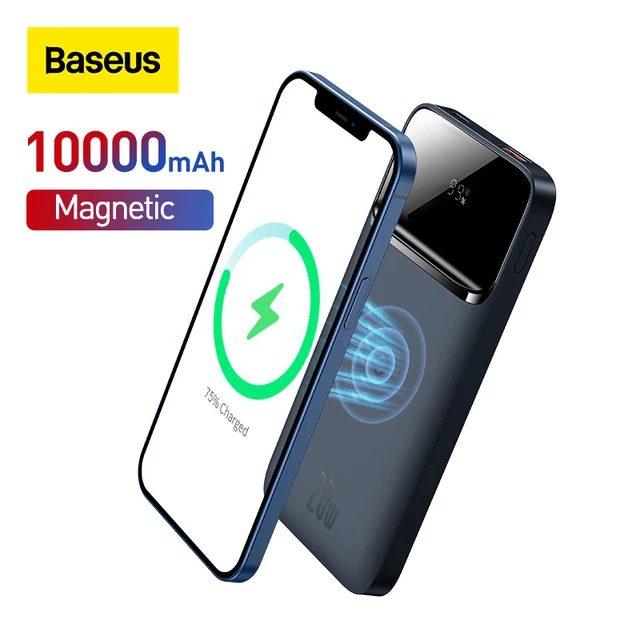 Baseus Power Bank 10000mAh Portable 20W Charging Power Bank Magnetic Wireless Quick Charging Power Bank for