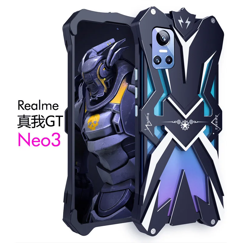 Original Zimon Luxury Thor Heavy Duty Armor Metal Aluminum Mobile Phone Case Covers For Oppo Realme Gt Neo3 Neo 3 Cover Cases