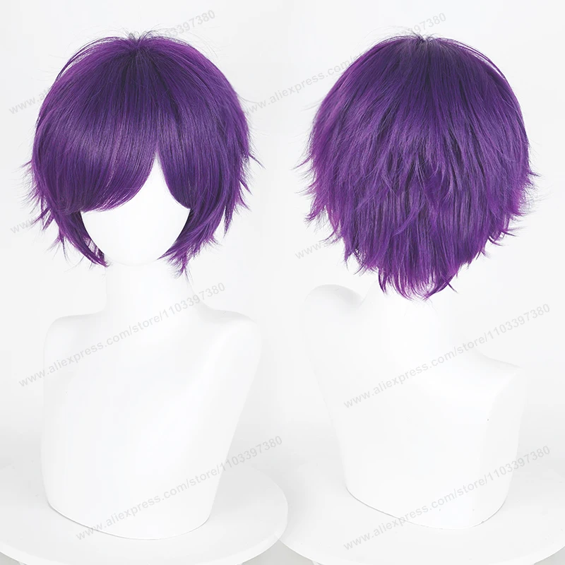 30cm Multicolor Short Straight Heat Resistant Synthetic Cosplay Wig