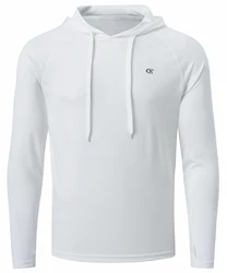 Men's Summer Cooling UPF 50+ Hoodie Shirt - US L (White)