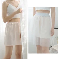 Mini jupe doublée élastique pour femmes, sous-jupe décontractée, demi-jupon de base, vêtements de nuit intimes, été 2