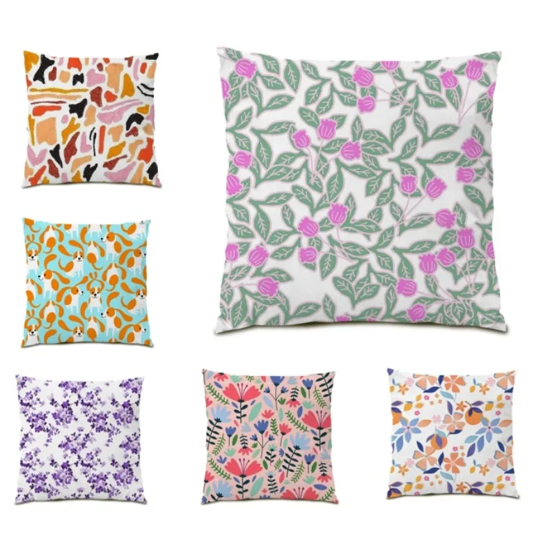 

Pastoral Floral Cushion Cover Double Sided Decorative Pillowcase 45x45 Flower Nordic Pillow Cover Bedroom Sofa Home Decor F0565