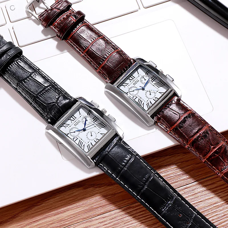 New Brand Square Casual Men\'s Watch Casual Fashion Business Sports Fake Three Eyes Luxury Gift Quartz Wristwatch Dropshipping