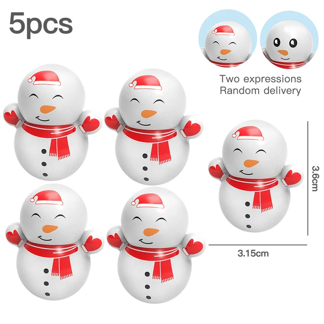 Funny Gift Shaking Tumbler Toys Cartoon Snowman Penguin Tumbler Desktop Ornament Anti Stress Toys Wholesale Items 5pcs snowman