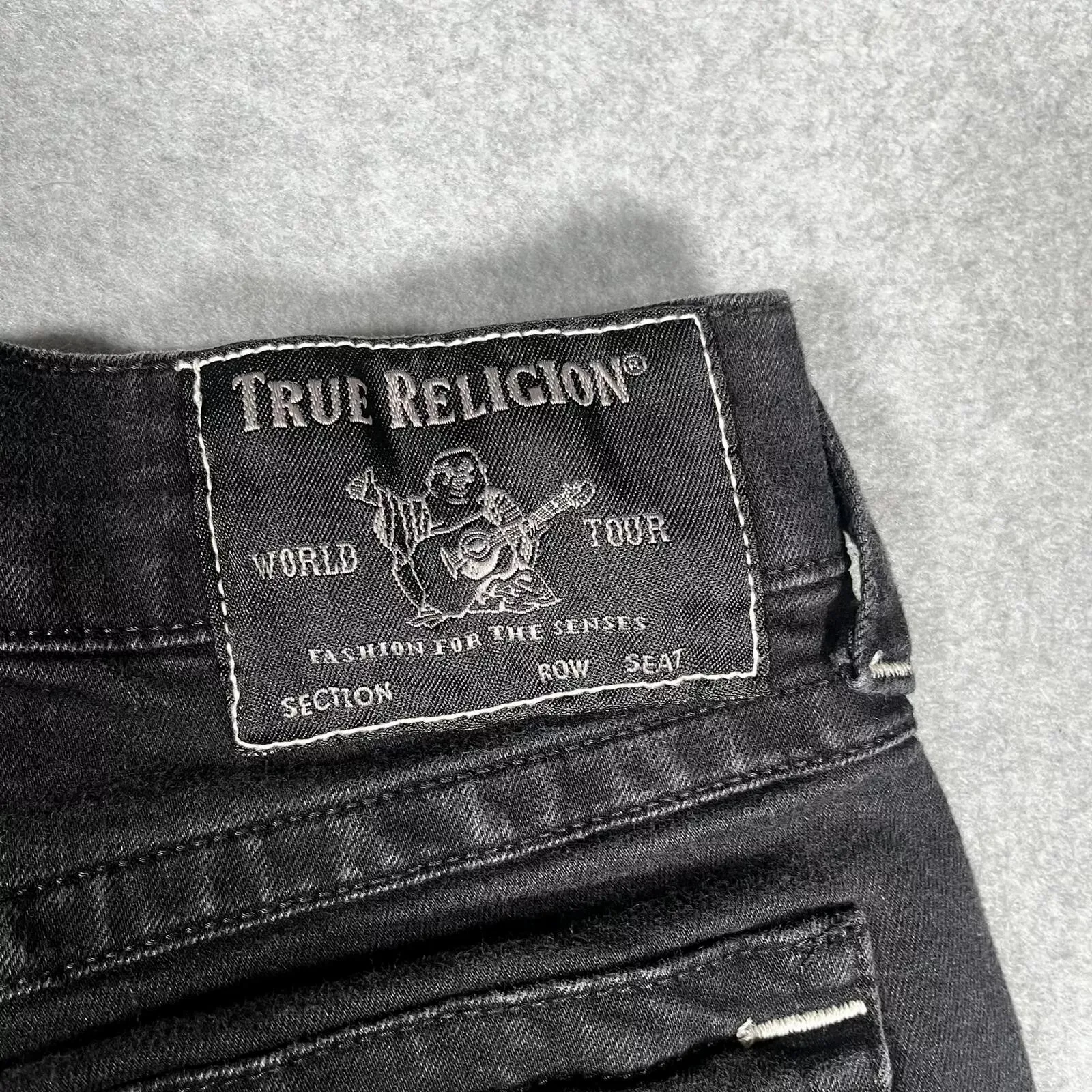 Retro Buddha Denim Shorts Mens Harajuku Hip Hop Pocket Embroidery Baggy Shorts Black Pants Low Waist Sports YK Clothes