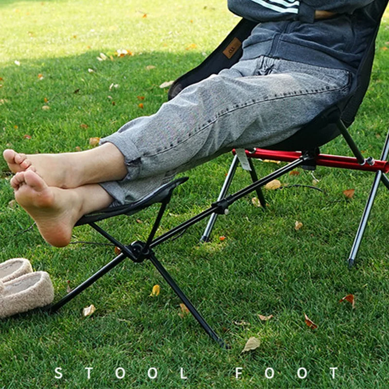 Description Picture 3 of itemOutdoor Folding Chair Footstool Portable Recliner Lazy Foot Drag Telescopic Extension Leg Stool Moon Chair Kit