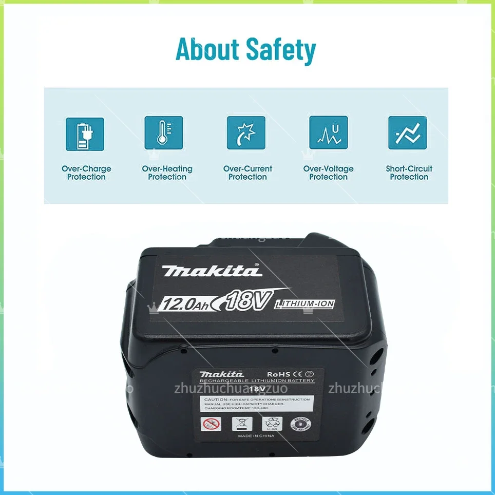 100% Makita Замена 18V 12.0Ah батарея для BL1830 BL1830B BL1840 BL1840B BL1850 BL1850B аккумуляторная батарея