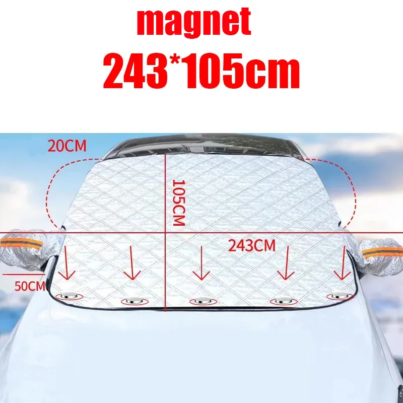 Auto Frontscheibenabdeckung Mit Magneten - Universeller Sonnen- Und Frostschutz 150x111 Cm Für Windschutzscheibe