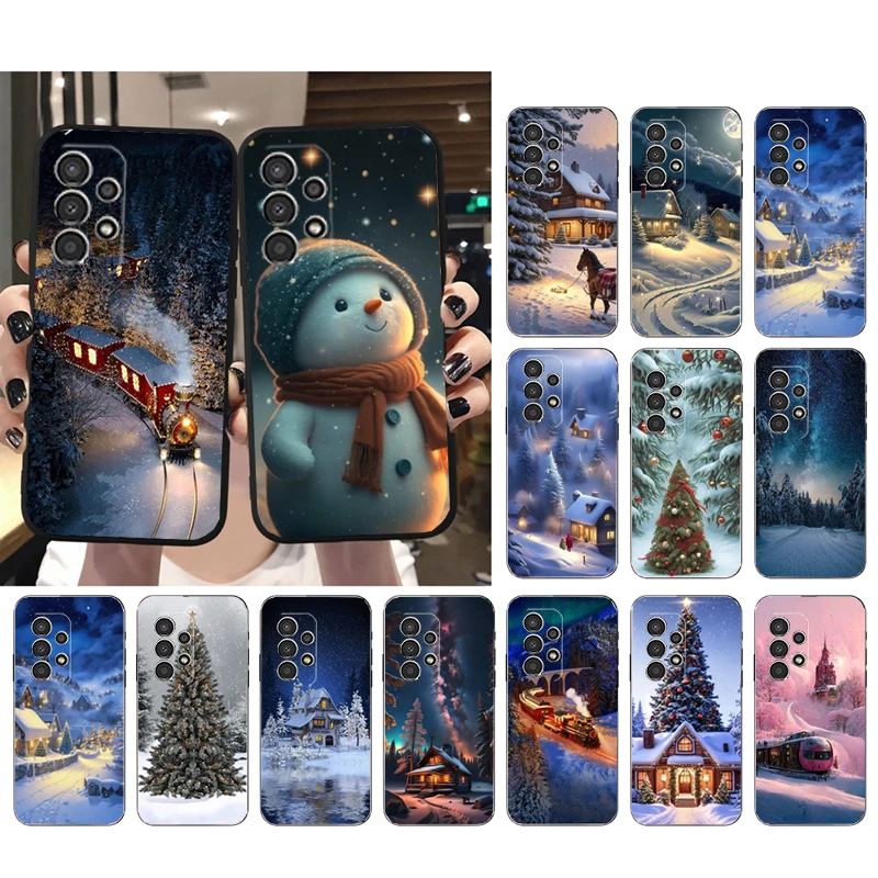 

Snow Winter Train Christmas Tree Phone Case For Samsung Galaxy A52S A04S A21S A33 A23 A13 A14 A32 A52 A53 A54 A51 A71 M51