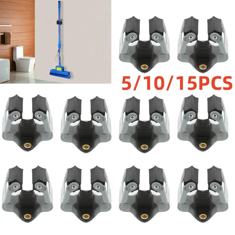 

5/10/15pcs Multi-Purpose Hooks Wall Mounted Mop Organizer Broom Holder Rack Hanger Waterproof Home Kitchen Bathroom Strong Hook