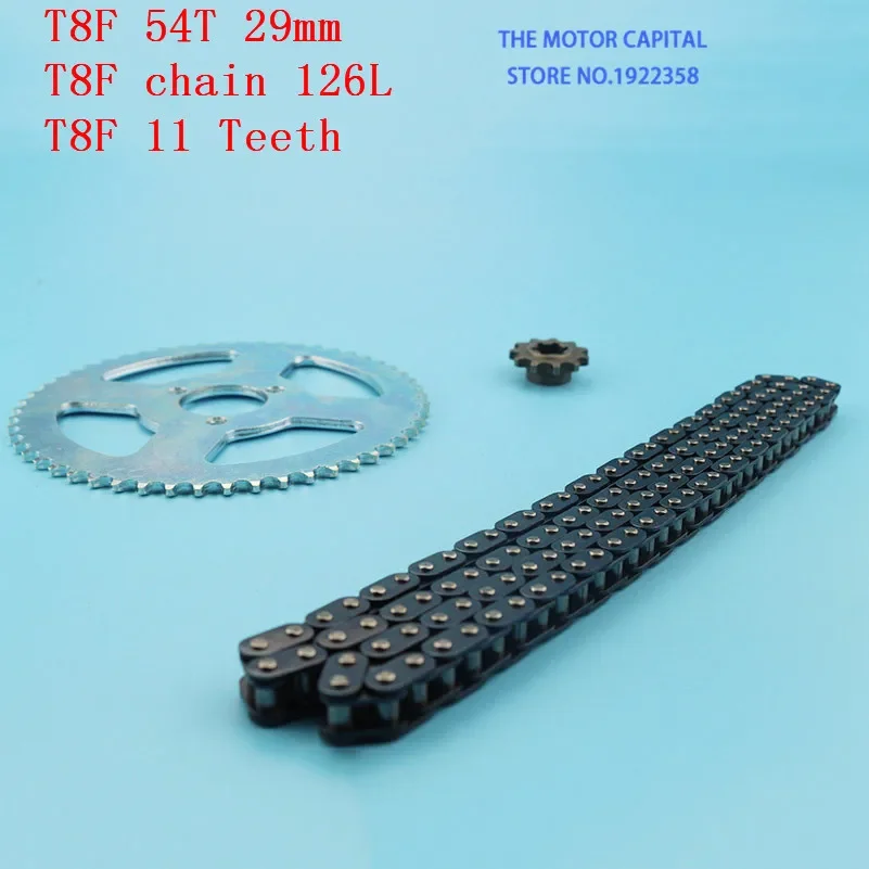 T8F 29mm 54T Gear +11T Rear Sprocket 126j Chain fit mini moto quad atv 2 stroke engine high quality