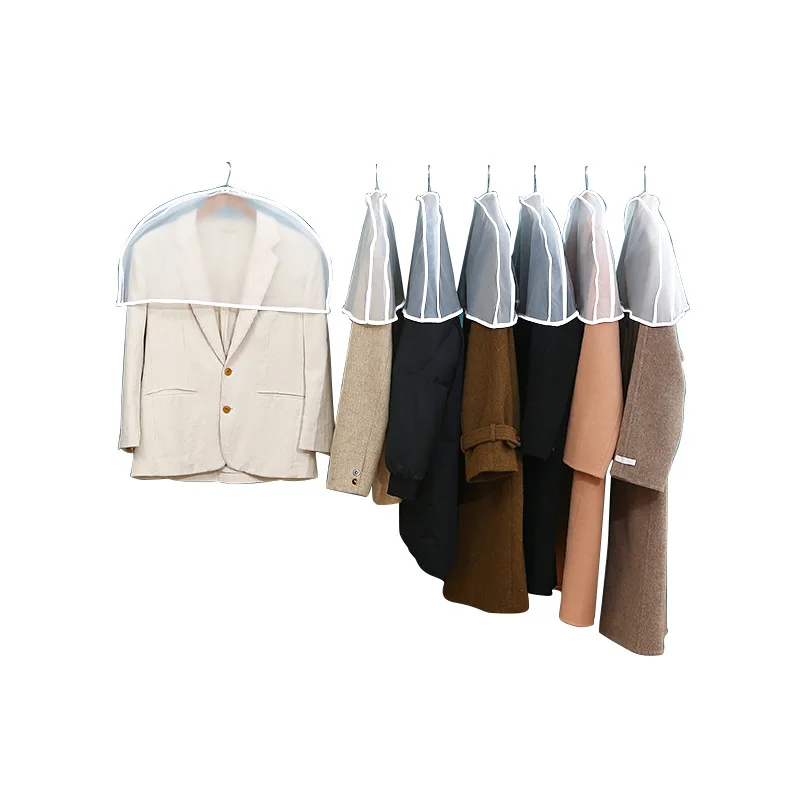 6 Pcs Clear Garment Bag Suit Bags Hanging Dust-Proof Clothes Cover Bag with Zipper for Suit, Coat, Dress Closet Clothes Storage 6