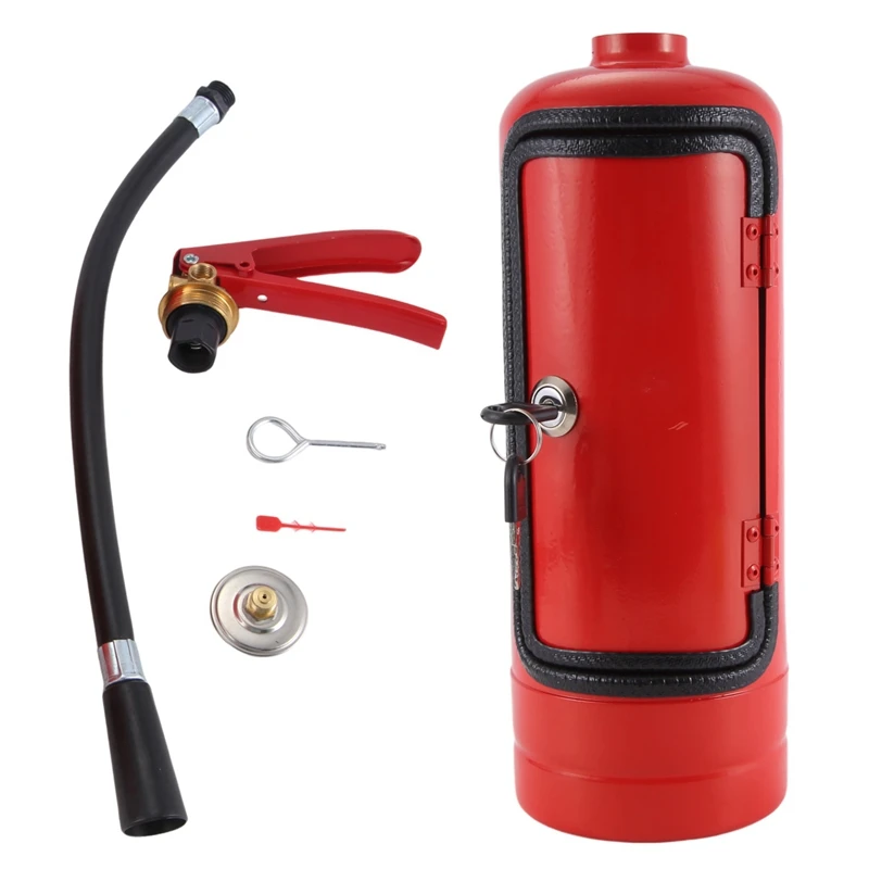 

Fire Extinguisher Inspired Mini Bar Cabinet Wine Holder With Secure Lock And Keys