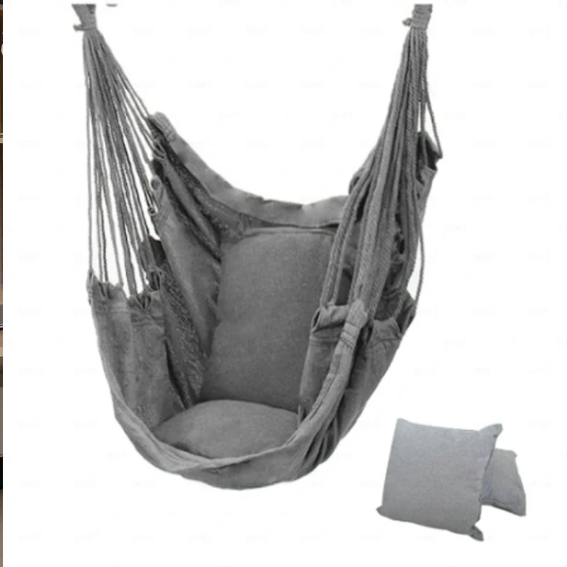 

Outdoor Hammock Thicken Chair Canvas Hanging A Swing Student Dormitory Family Lounge Chair Camping With Pillows Lazy Chair