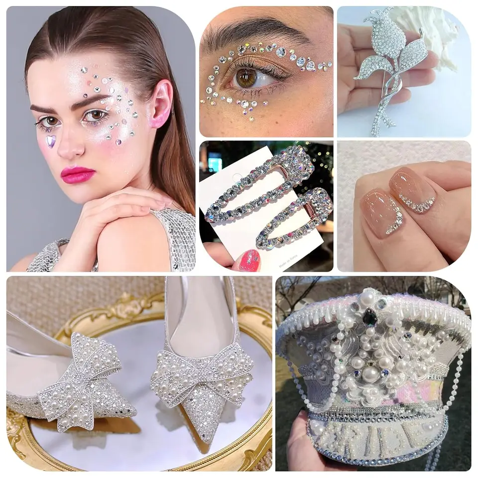 10 Pièces Strass Patchable élégant Strass Griffe à Bords Brillants