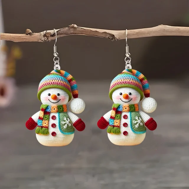 CAOSHI Cute Snowman Dangle Earrings for Women Fashion Acrylic Christmas Gifts Accessories Delicate Charming Party Jewelry Gifts