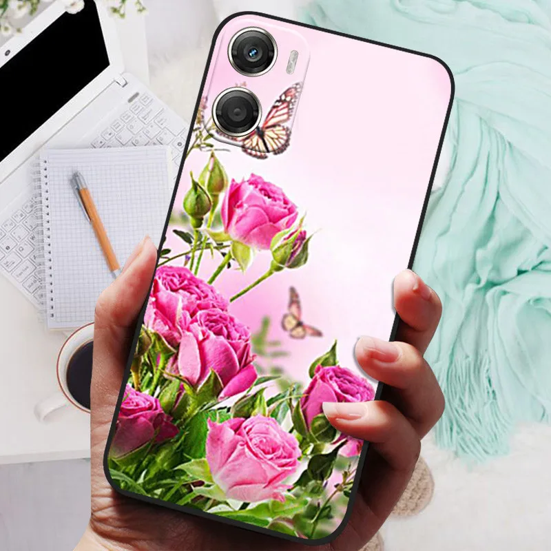 Cute Cat and Butterfly Printed Soft Phone Case - Stylish Back Cover Design