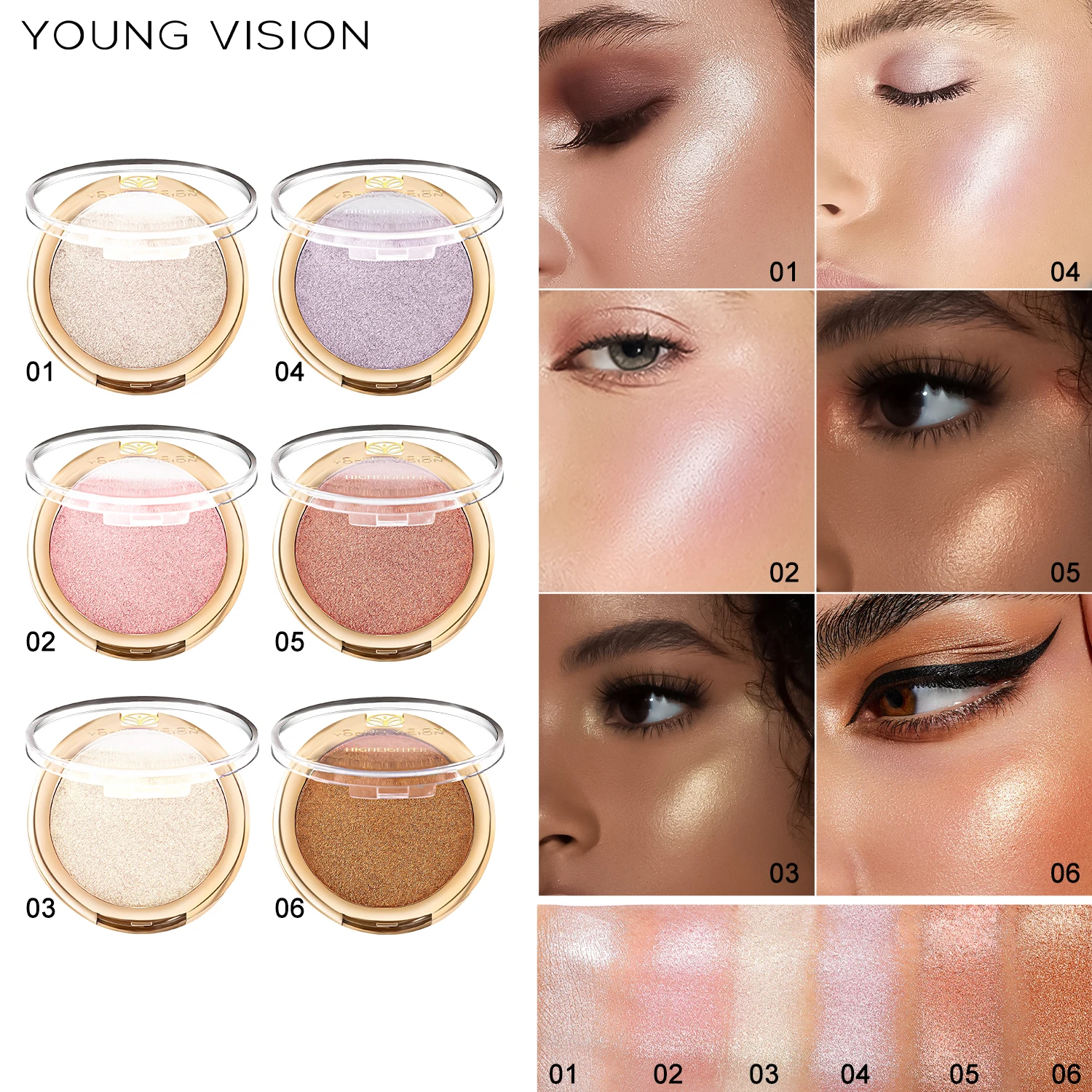 1pc polarized high gloss powder, brightening, fixing, beautifying, powder, modifying contour, three-dimensional nose shadow 4