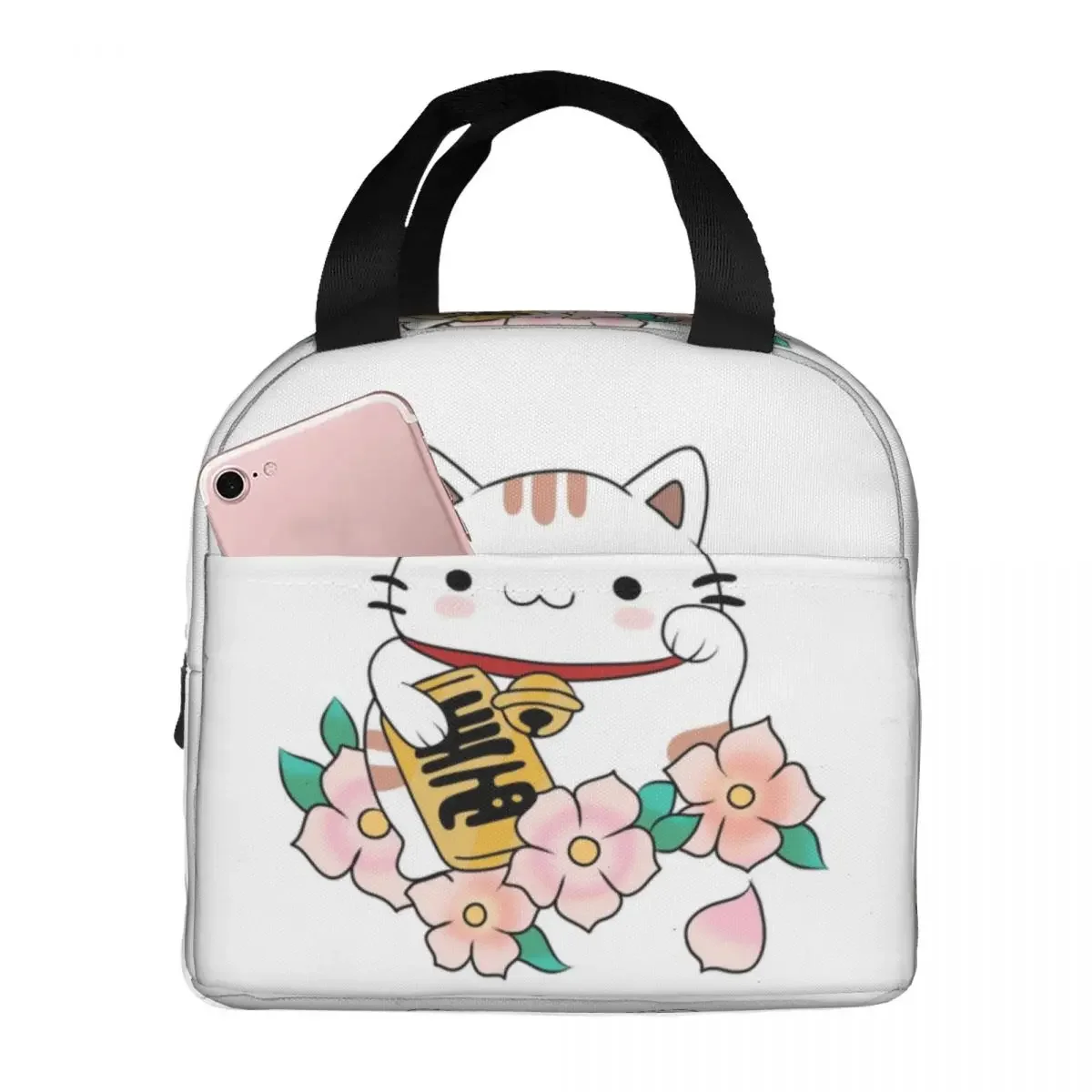 

Изолированные сумки для ланча Lucky Cat, многоразовые сумки для пикника, термоохлаждающий Ланч-бокс, женская сумка для работы, школы для детей