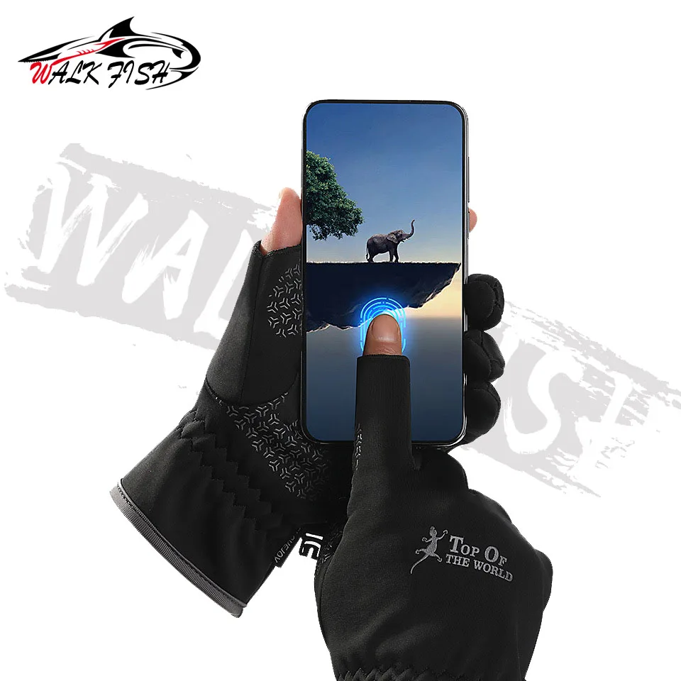 1 Pair Winter Fishing Gloves Women Men Universal Keep Warm Fishing Protection Anti-slip Outdoor Angling fishing gloves
