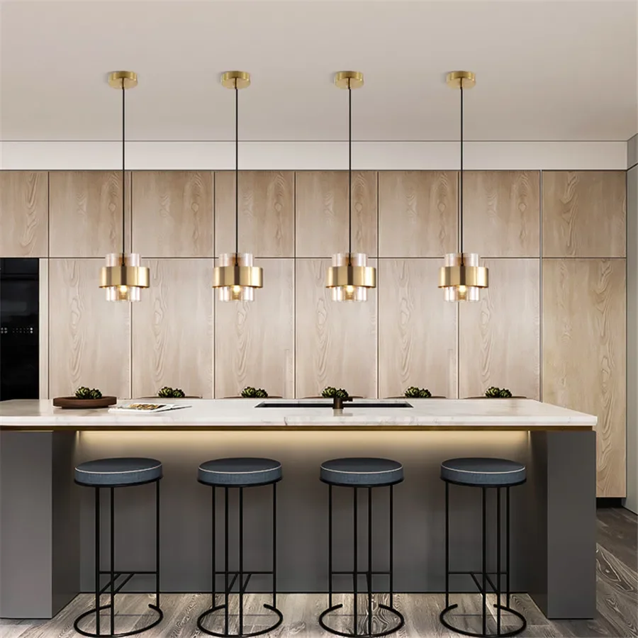 

Nordic Modern Glass Pendant Lamps Restaurant Bar Cafe Chandelier Lights Creative Gold Wrought Iron Hanging Lighting Indoor Leds