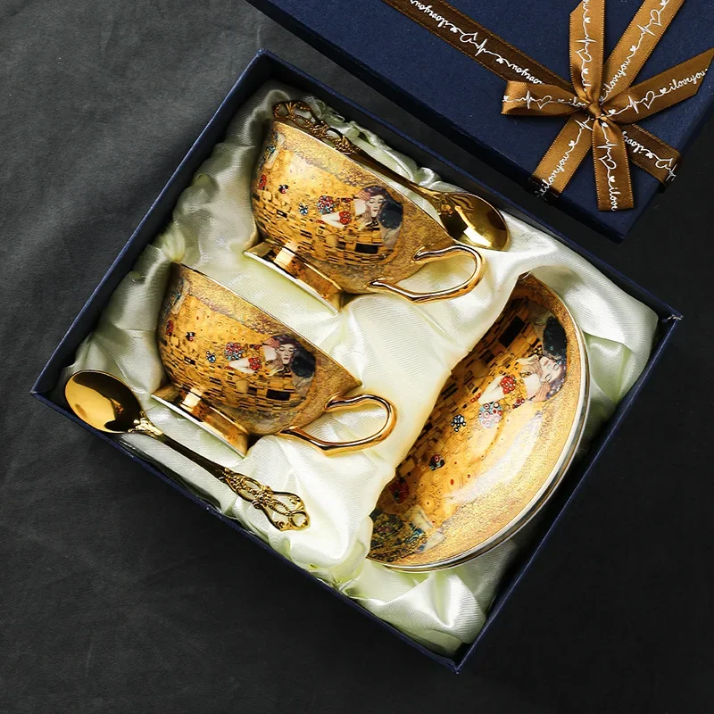 European-style bone china high-value coffee cup gift box set ceramic cups tea sets afternoon tea cups and companion gifts