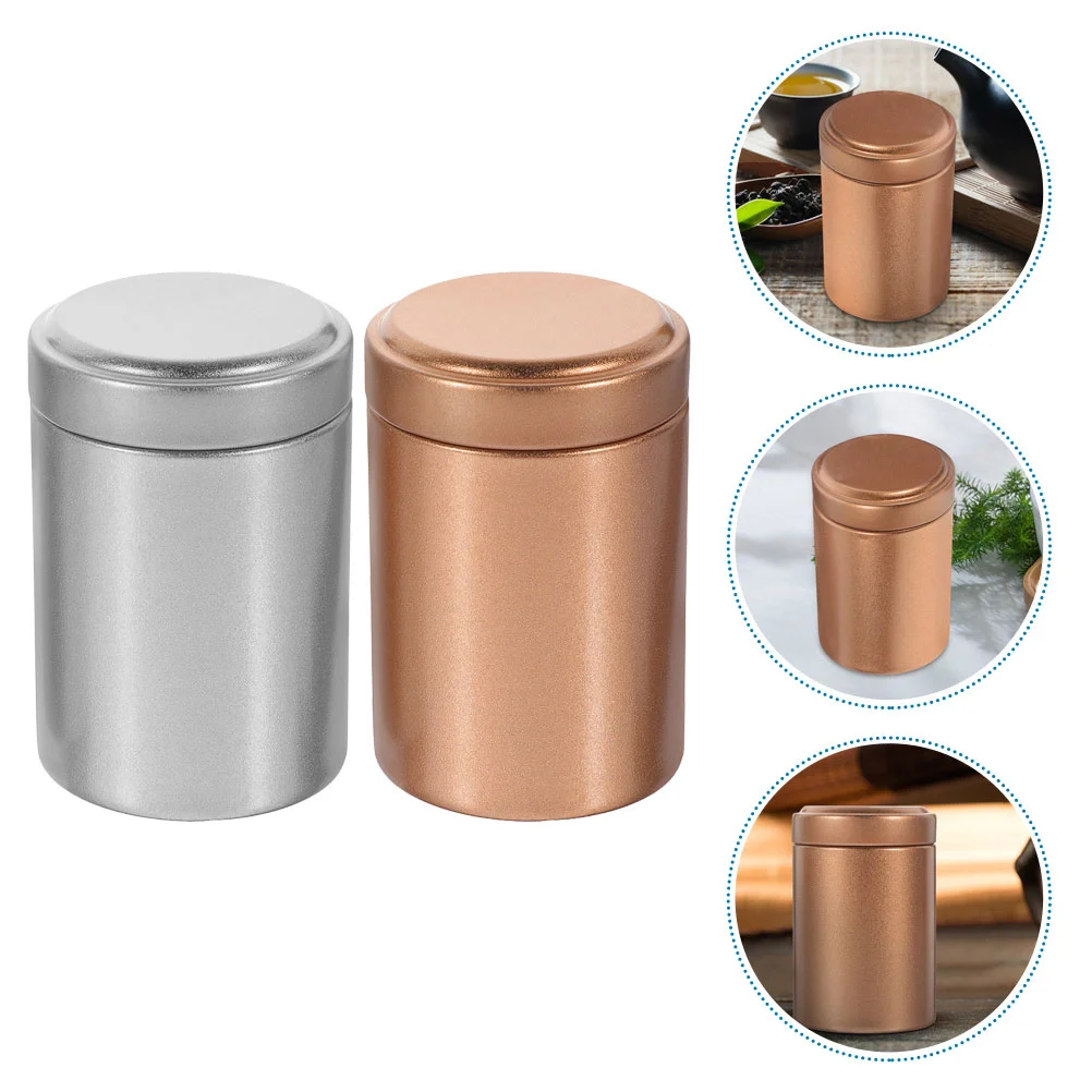 

4 Pcs Tea Containers With Lids Storage Canister Food Tinplate Loose Leaf Canisters Multi-function