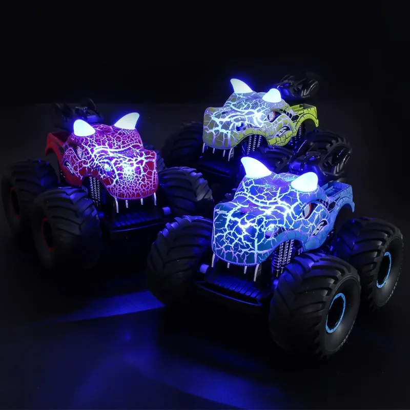 RC Car 2.4G Remote Control Dinosaur Cars Stunt Standing Spray Musical Light Effect High Speed Vehicle Children Toy Kids Gift Set 4