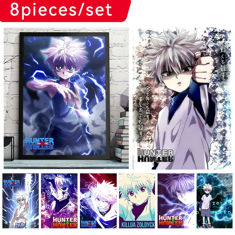 

Hot Anime Posters Full-Time Hunter Decorative Pictures For Living And Dining Room White Poster Home Wall Stickers Paintings Core