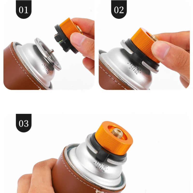 Gas Converter Outdoor Camping Hiking Stove Burner Adaptor Split Type Furnace Connector Auto-off Gas Cartridge Tank Cylinder