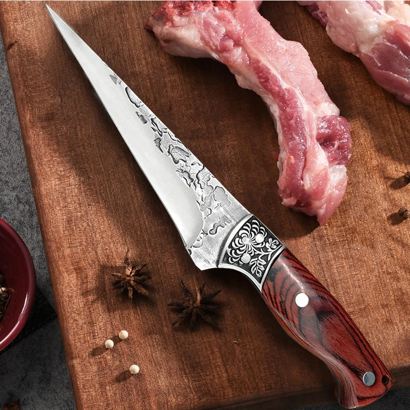 Kitchen Knife Forged Slaughtering Boning Meat Cleaver Fish Fillet Cutting Meat Fish Sushi Utility Paring