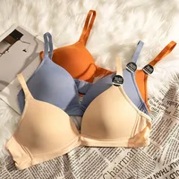 Slim Fit Comfortable Soft Adjustable and Non Removable Without Steel Ring Women Bra Daily Matching Women Bras 2