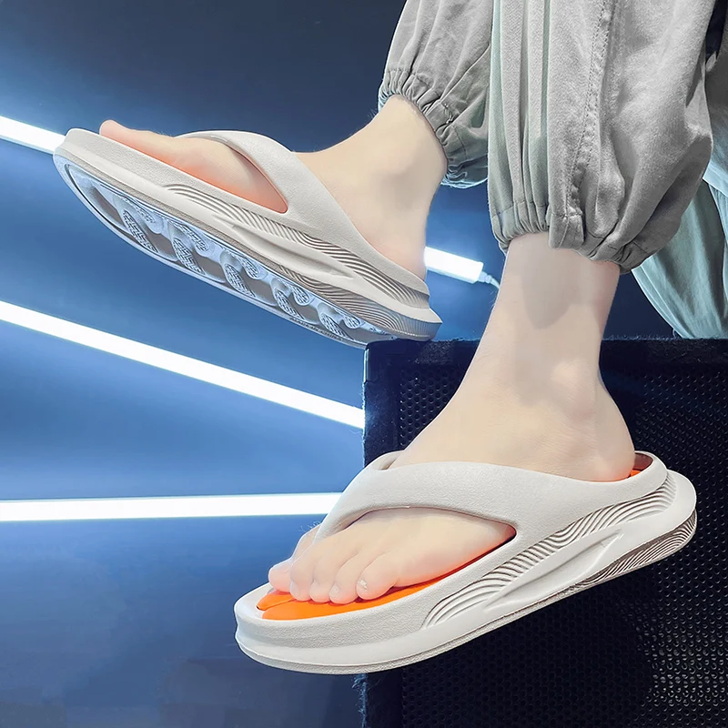 New Stylish Men Flip-flops Elegant Male Soft Slippers Comfortable Massage Summer Shoes Fashion Mens Outdoor Sport Slippers 39-46 2