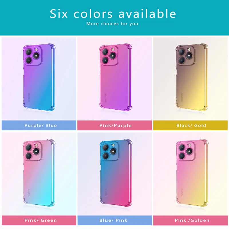 Gradient TPU Airbag Shockproof Protective Phone Case Cover