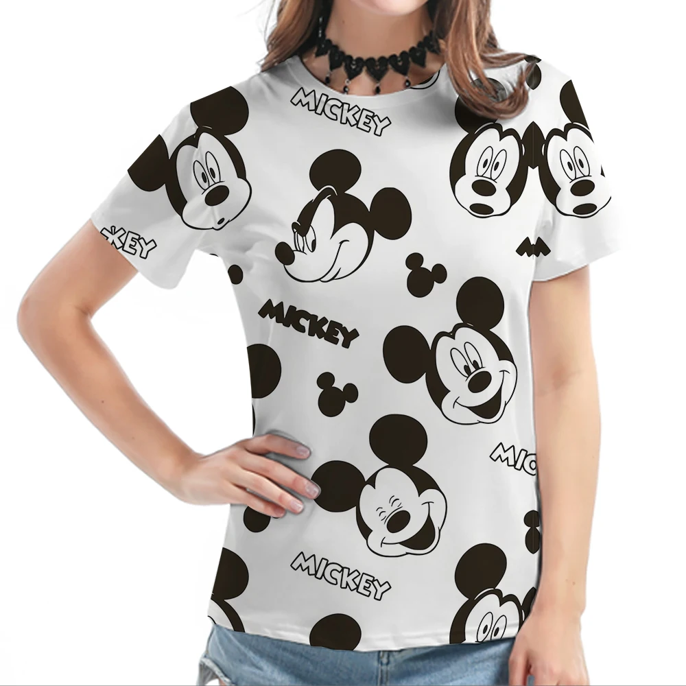 

Милые футболки Минни Маус для девочек детская футболка Kawaii Disney футболка мультфильмы повседневная одежда детские топы с коротким рукавом для девочек